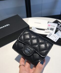 Alternative view of Chanel CO-CO Classic Card Holder 10.5cm/4.1in Silver Hardware For Women Black