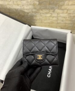 Alternative view of Chanel CO-CO Classic Card Holder 11cm/4.4in Gold Hardware For Women Black