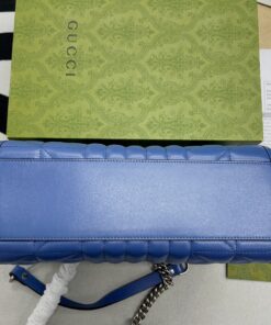 Gucci Marmont Small Matelasse Tote Blue For Women, Women’s Bags 26.5 in/10.4cm GG 675796 UM8BF 4340 - Image 6