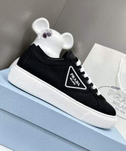 Prada Macro Re-Nylon And Brushed Sneakers Black For Women 1.2in/30mm PRD - Image 5