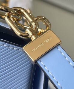 Louis Vuitton Twist MM Monogram Flower Bleu Nuage Blue For Women, Shoulder And Crossbody Bags 9.1in/23cm LV M59627 - Image 7