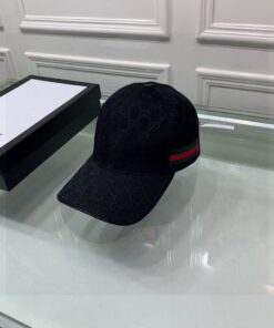 Alternative view of Gucci Original GG Canvas Baseball Hat With Web Black GG Hat 200035 KQWBG 1060