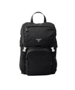 Prada Re-Nylon And Saffiano Backpack Black For Men 45cm / 17.7in 2VZ135_2DMG_F0002_V_HOL