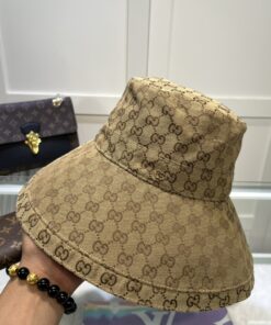 Alternative view of Gucci Eco Washed Denim Wide Brim Hat Beige GG Hat 631958 KQW00 9700