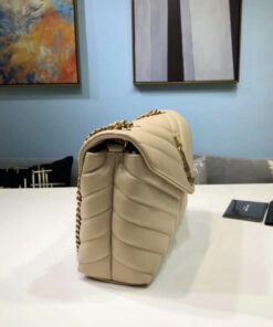 Saint Laurent Loulou Small Chain Bag In Matelassé “Y” Beige For Women 9.4in/24cm YSL 494699DV7272721 - Image 3