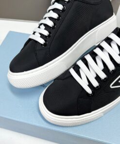 Prada Macro Re-Nylon And Brushed Sneakers Black For Women 1.2in/30mm PRD - Image 7