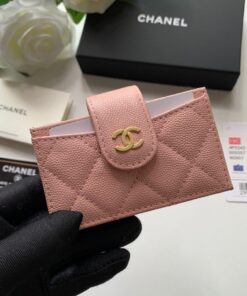 Alternative view of Chanel CO-CO Card Holder Wallet 10cm/3.9in Gold Toned Hardware For Women Pink