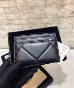 Alternative view of Chanel CO-CO 19 Card Holder Wallet 11cm/4.3in Gold Toned Hardware For Women Black