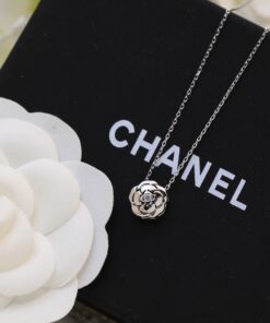 Chanel Extrait De Camélia Necklace Silver Tone For Women - Image 3
