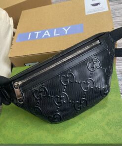 Gucci GG Embossed Belt Bag Black GG Embossed 9.1in/23cm GG 658582 1W3CN 1000 - Image 4