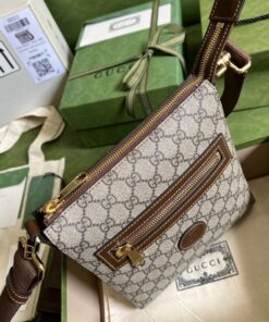 Gucci Supreme Messenger Bag Beige And Ebony GG Supreme Canvas 9.3in/23.5cm GG 681021 92THG 8563 - Image 6