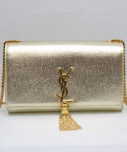 Alternative view of Saint Laurent Kate Chain Wallet With Tassel  9.4in/ 24cm Yellow Copper For Women