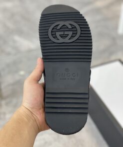 Gucci GG T-Strap Slide Sandals Black For Men 429362 - Image 4