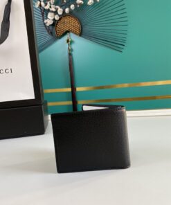 Gucci Bee Logo Black Bi-Fold Wallet For Men 11cm/4.3in GG 523664 - Image 5