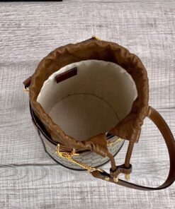 Gucci Horsebit 1955 Small Bucket Bag In GG Supreme Canvas Brown For Women 7.5in/19cm GG 637115 92TPG 8563 - Image 9