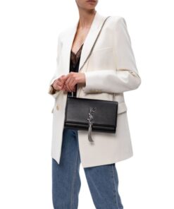 Alternative view of Saint Laurent Kate Medium Chain Bag Black With Tassel For Women 9.4in/24cm YSL 354119BOW0N1000