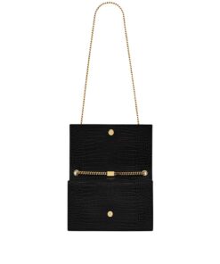 Saint Laurent Kate Medium Chain Bag With Tassel In Embossed Crocodile Black For Women 9.4in/24cm YSL 354119DND0J1000 - Image 4