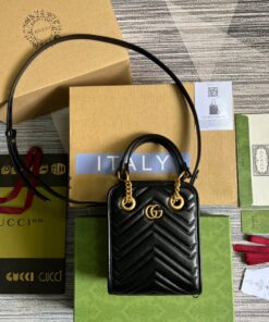 Alternative view of Gucci Marmont Matelasse Mini Bag Black For Women, Women’s Bags 7.5in/19cm GG ‎696123 DTDHT 1000