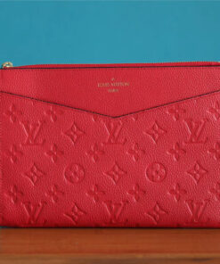 Louis Vuitton Pochette Melanie MM Monogram Empreinte Red For Women, 9.2in/23cm LV