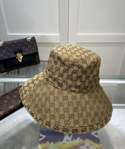 Gucci Eco Washed Denim Wide Brim Hat Beige GG Hat 631958 KQW00 9700