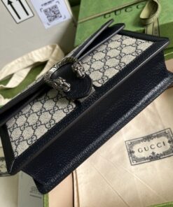 Gucci Dionysus Small Shoulder Bag 10in/ 25cm Beige/ Blue GG Supreme Canvas Antique Silver Hardware For Women 499623 K9GSN 4075 - Image 7