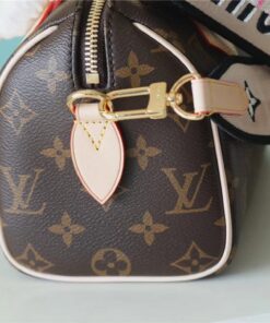 Louis Vuitton Speedy Bandouliere 20 Top Handle Bag 7.9in/ 20cm Black Monogram Canvas Gold Hardware For Women M46234 - Image 3