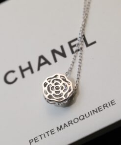 Chanel Extrait De Camélia Necklace Silver Tone For Women - Image 5