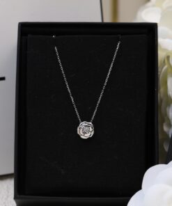 Chanel Extrait De Camélia Necklace Silver Tone For Women - Image 4