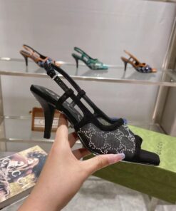 Gucci GG Slingback Mid-Heel Pump Black For Women - Image 3