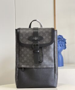 Louis Vuitton Saumur Backpack Monogram Eclipse Canvas Black Hardware For Men M45913 - Image 6