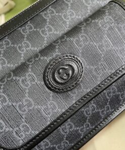 Gucci Messenger Bag With Interlocking G Black Supreme Canvas For Men 8in/21cm 674164 92THN 1000 - Image 3