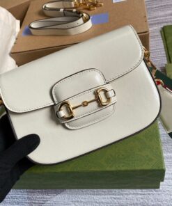 Gucci Horsebit 1955 Mini Bag White For Women, Women’s Bags 8in/20.5cm GG 658574 18YSG 9068 - Image 11