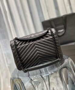 Saint Laurent College Large Chain Bag Black With Metal Toned Hardware For Women 12.6in/32cm YSL 600278BRM081000 - Image 5