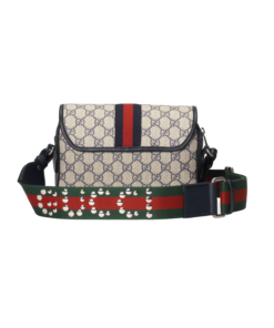 Gucci Ophidia GG Small Shoulder Bag Dark Blue/Beige For Women 9.1in/23cm - Image 4