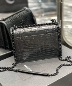 Saint Laurent Sunset Medium Chain Bag Black For Women 8.6in/22cm YSL 442906DND0U1000 - Image 4