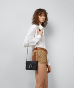 Alternative view of Gucci Dionysus Mini Chain Bag Black Metal-Free Tanned For Women 8in/20cm GG 401231 CAOGN 8176