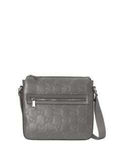 Gucci GG Embossed Bag Grey GG Embossed For Men 10.2in/26cm GG 406410 1W3CN 1275