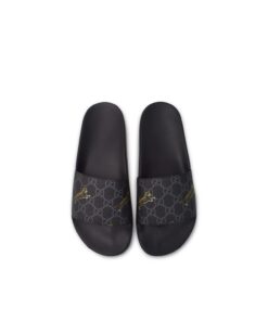 Gucci GG Supreme Slide Tiger Black For Men 407345 G0K00 1084