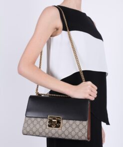 Alternative view of Gucci Padlock Medium GG Shoulder Bag Beige/Ebony Supreme Canvas For Women, Women’s Handbags, Crossbody Bags 12in/30cm GG 409486