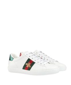 Gucci Ace Sneaker With Bee White For Women GG 431942 02JP0 9064