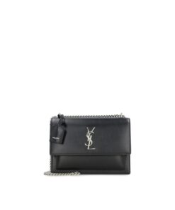 Saint Laurent Sunset Medium Chain Bag Black For Women 8.7in/20cm 442906D420N1000