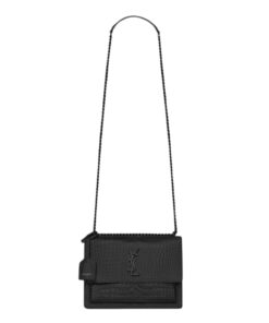 Saint Laurent Sunset Medium Chain Bag Black For Women 8.6in/22cm YSL 442906DND0U1000