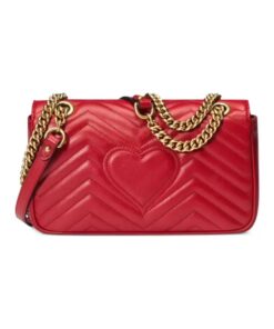 Gucci GG Marmont Small Matelassé Shoulder Bag ‘Red’ For Women, 10in/26cm – 443497 DTDIT 6433 - Image 3