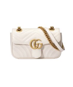 Gucci Marmont Matelassé Mini Bag White For Women 8.5in/22cm GG 446744 DTDIT 9022
