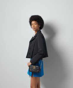 Alternative view of Gucci GG Marmont Matelassé Mini Bag Black Matelassé Chevron For Women 7in/18cm GG 448065 DTD1T 1000