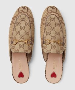 Gucci Jumbo GG Princetown Slipper By Canavas Brown For Women GG 475094 UKO60 2588