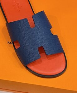 Hermes Izmir Sandals Orange/ Blue For Men - Image 6