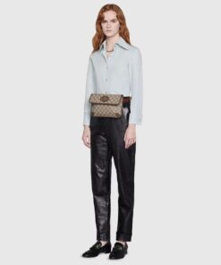 Alternative view of Gucci Neo Vintage GG Supreme Belt Bag Beige/ebony GG Supreme Canvas With Brown 9.4in/24cm GG 493930 9C2VT 8745