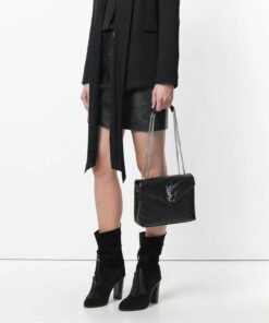Alternative view of Saint Laurent Loulou Small Chain Bag In Matelassé “Y” Black For Women 9.4in/24cm YSL  494699DV7261000