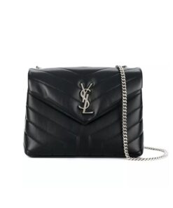 Saint Laurent Loulou Small Chain Bag In Matelassé “Y” Black For Women 9.4in/24cm YSL 494699DV7261000